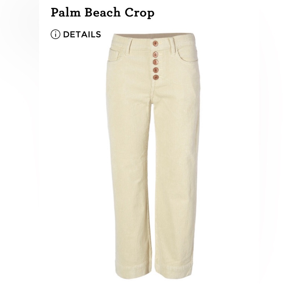 CAbi Palm Beach Crop Bone colored Corduroy Size 14